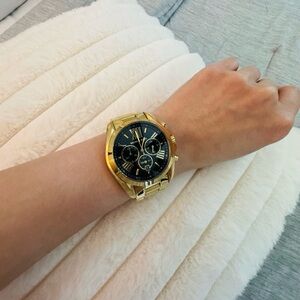 Michael Kors Gold and Black Men's Chronograph Bracelet Watch